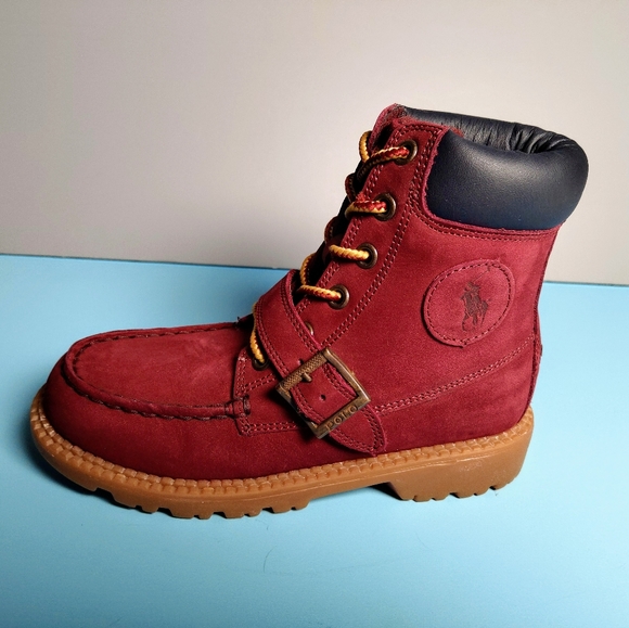 Polo Burgundy Suede Child's Boots - Picture 4 of 8